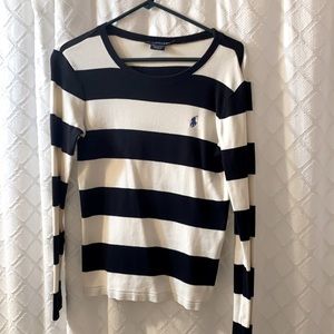 Ralph Lauren Black and White Top Size L